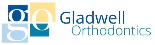 Gladwell Orthodontics logo featuring stylized letters 'g' and 'o' along with the brand name in a clean design.